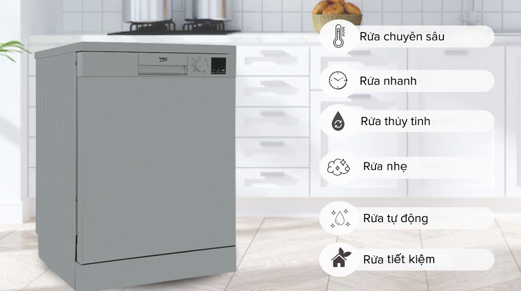 Máy rửa bát độc lập Beko DVN06431S - Chương trình rửa