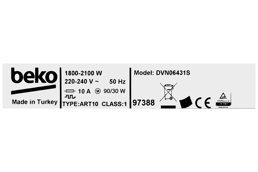 Máy rửa chén độc lập Beko DVN06431S Màu Bạc