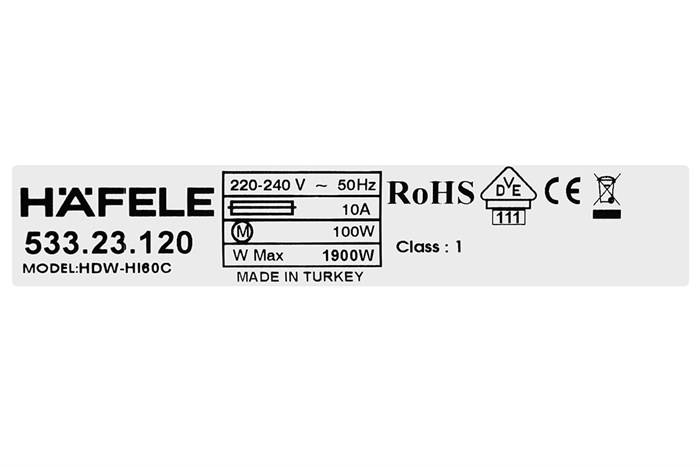 Máy rửa chén bán âm Hafele HDW-HI60C (533.23.120) Màu Xám