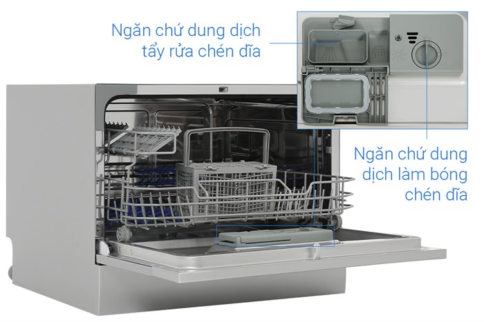 Máy rửa bát mini Hafele HDW-T50A (538.21.190) Màu Bạc