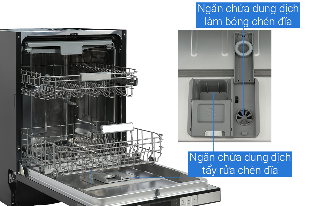 Máy rửa chén bán âm Hafele HDW-SI60AB (538.21.320) Màu Đen