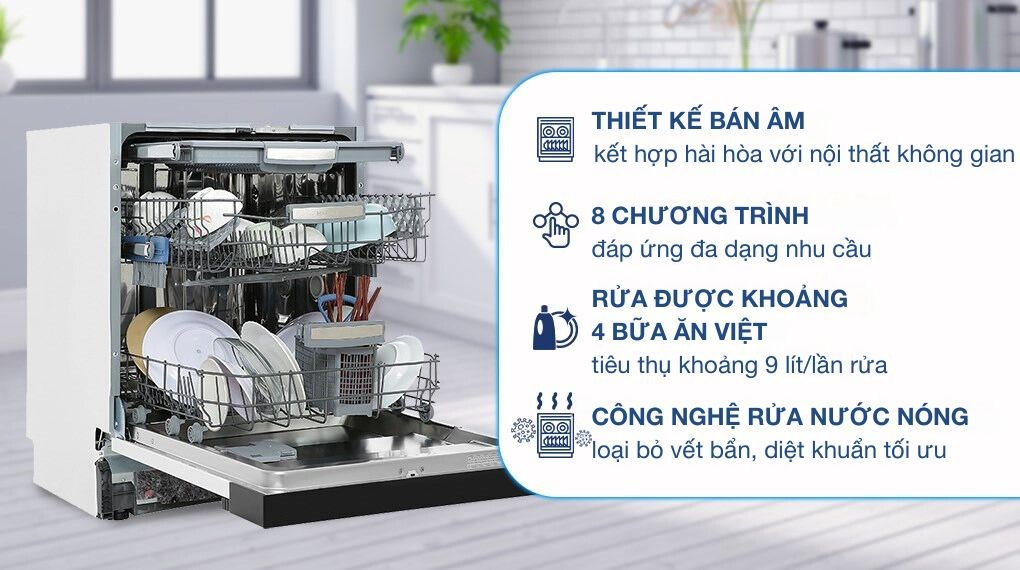 Máy rửa chén bán âm Hafele HDW-HI60B (533.23.210)
