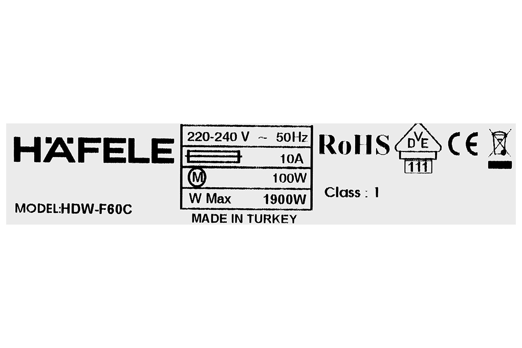 Máy rửa chén độc lập Hafele HDW F60C (533.23.200) Màu Trắng - Bạc