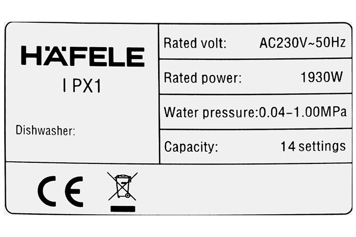 Máy rửa chén độc lập Hafele HDW-F60EB (538.21.310) Màu Đen
