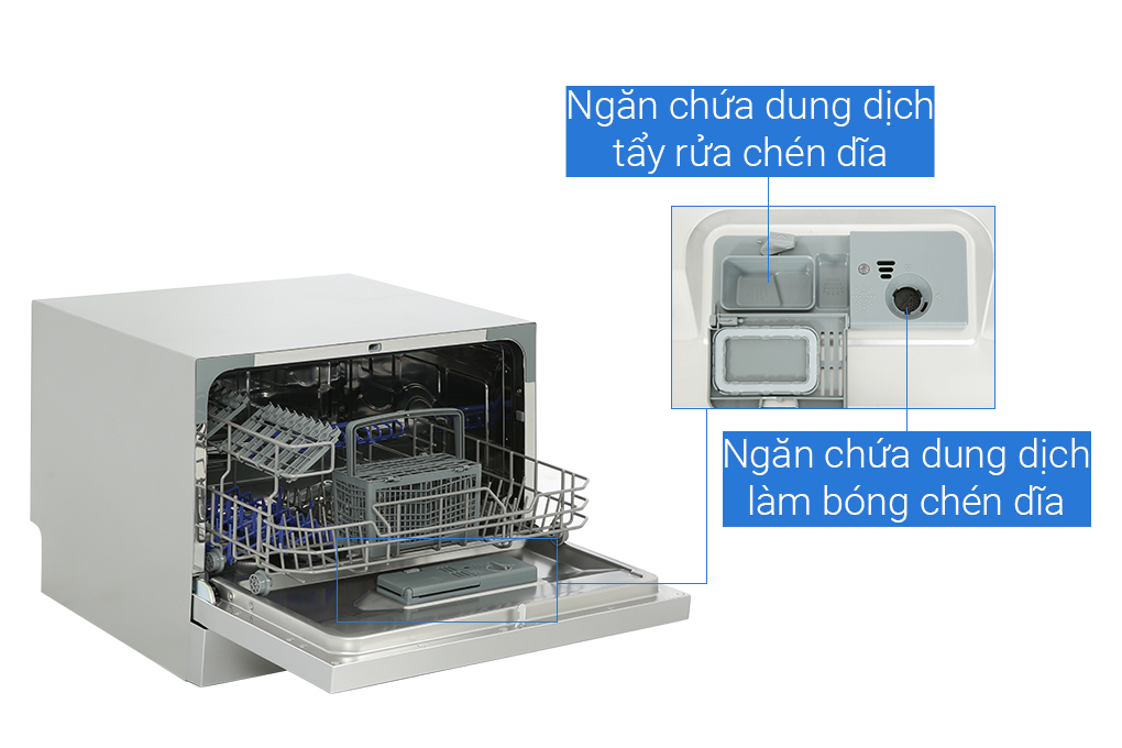 Máy rửa chén mini Hafele HDW-T50B (539.20.600) Màu Trắng - Bạc