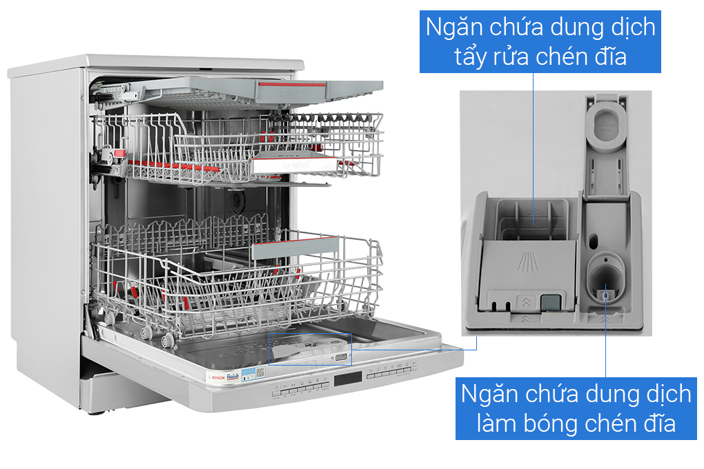 Máy rửa chén độc lập Bosch SMS6ZCI08E Màu Bạc Inox