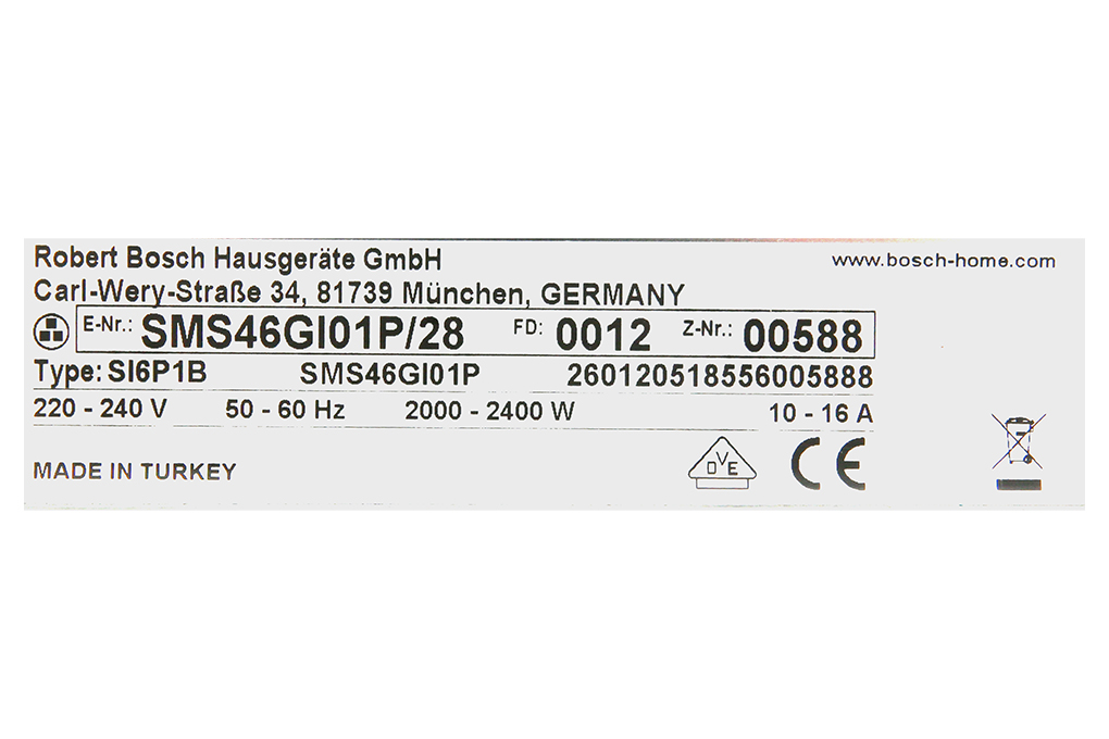 Máy rửa chén độc lập Bosch SMS46GI01P TGB - 19