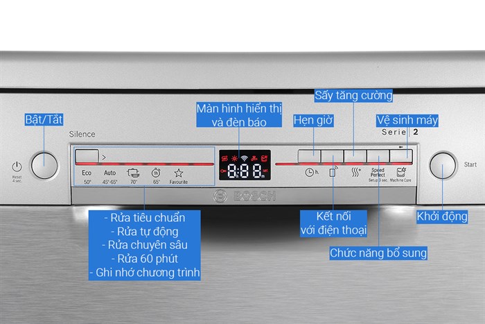 Máy rửa chén độc lập Bosch SMS2IVI61E Màu Bạc