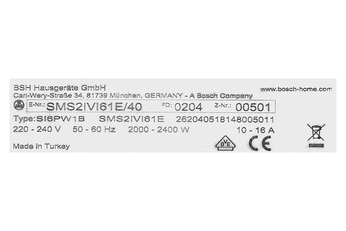 Máy rửa chén độc lập Bosch SMS2IVI61E Màu Bạc