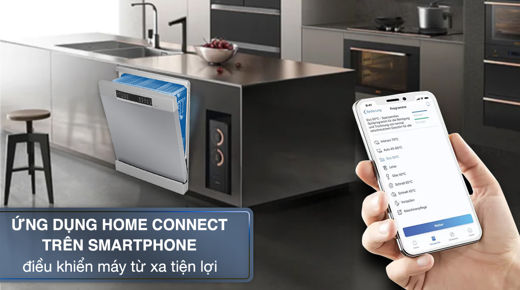 Home Connect Máy rửa bát độc lập Bosch SMS4ECI14E