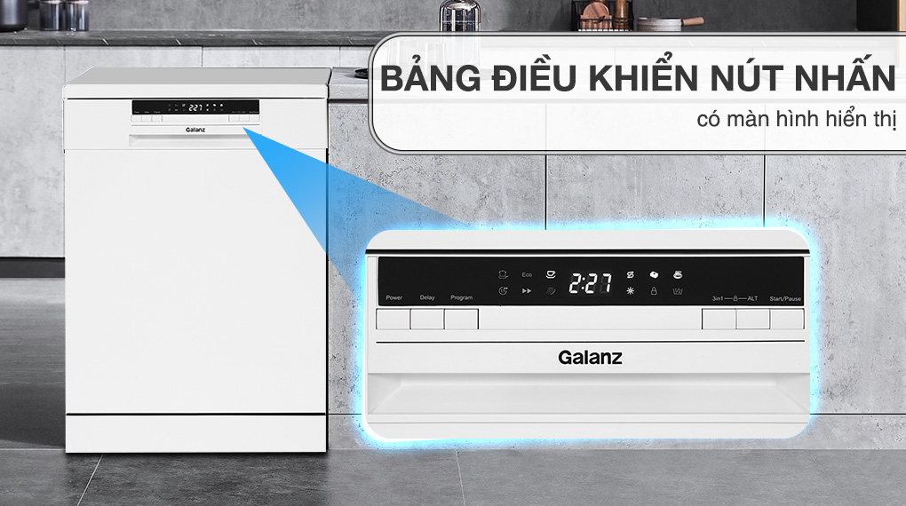 Bảng điều khiển Máy rửa chén độc lập Galanz GR12462T