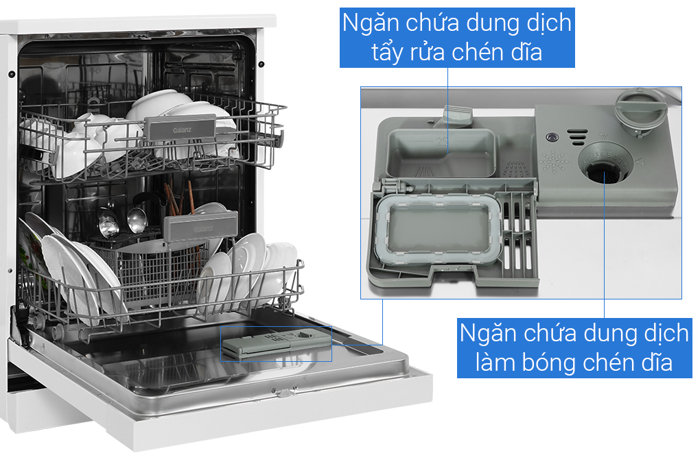 Máy rửa chén độc lập Galanz GR12462T Màu Trắng