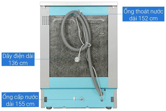 Máy rửa chén độc lập Nagakawa NK15D03M Màu Bạc