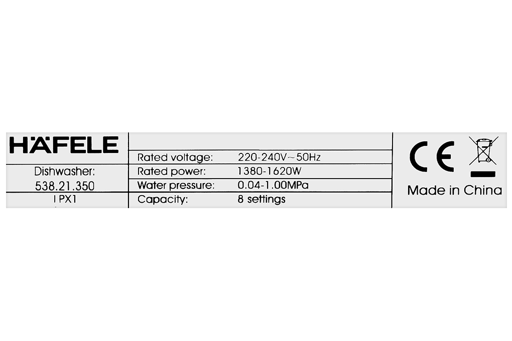 Máy rửa chén mini Hafele HDW-T5531B (538.21.350) Màu Đen