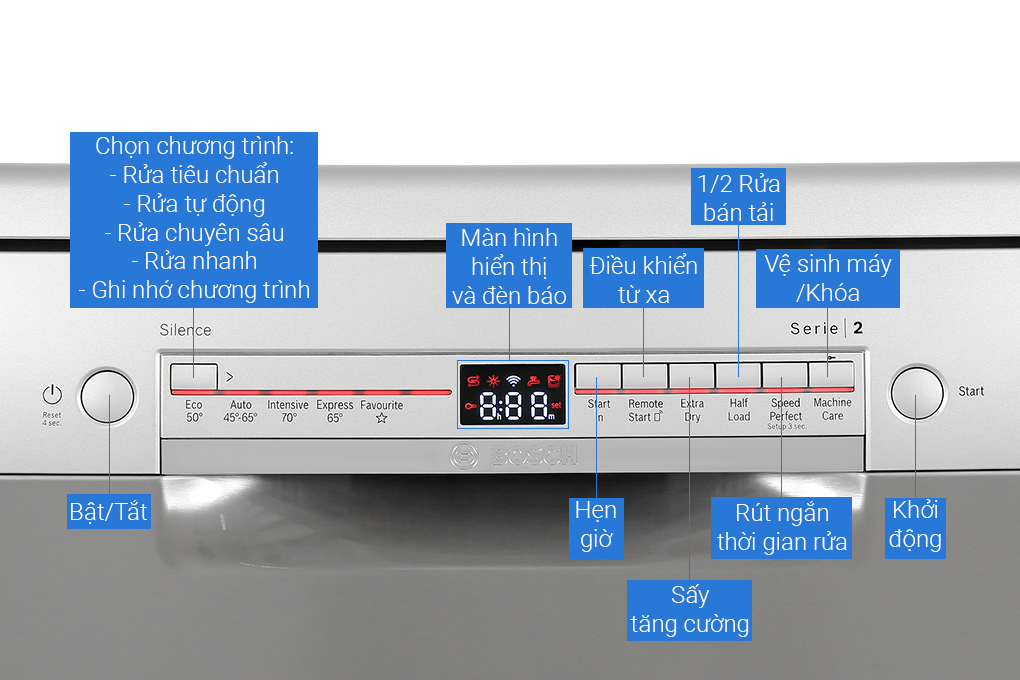 Máy rửa chén độc lập Bosch SMS2ITI41G Màu Bạc Inox