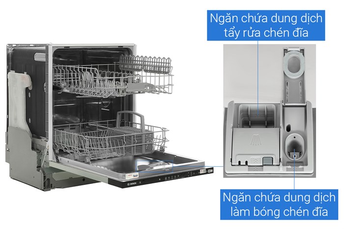 Máy rửa chén âm tủ Bosch SMV25BX03R Màu Bạc Inox