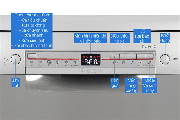 Máy rửa chén độc lập Bosch SMS2HTI79E Màu Bạc
