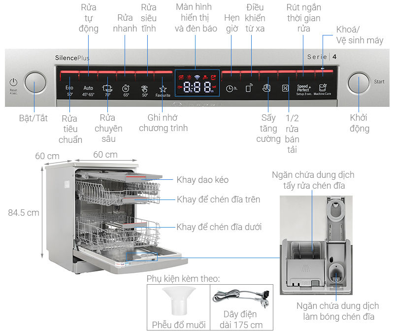 Máy rửa bát độc lập Bosch SMS4ECI26E