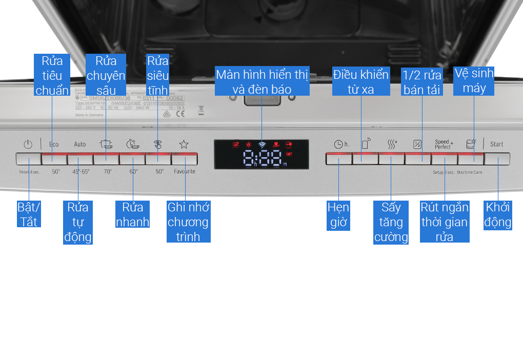 Máy rửa chén độc lập Bosch SMS6ECI11E Màu Bạc