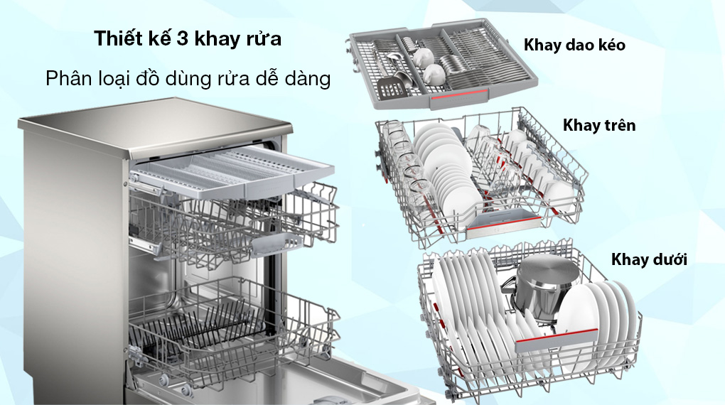 Máy rửa bát độc lập Bosch SMS6ECI11E - Khay rửa