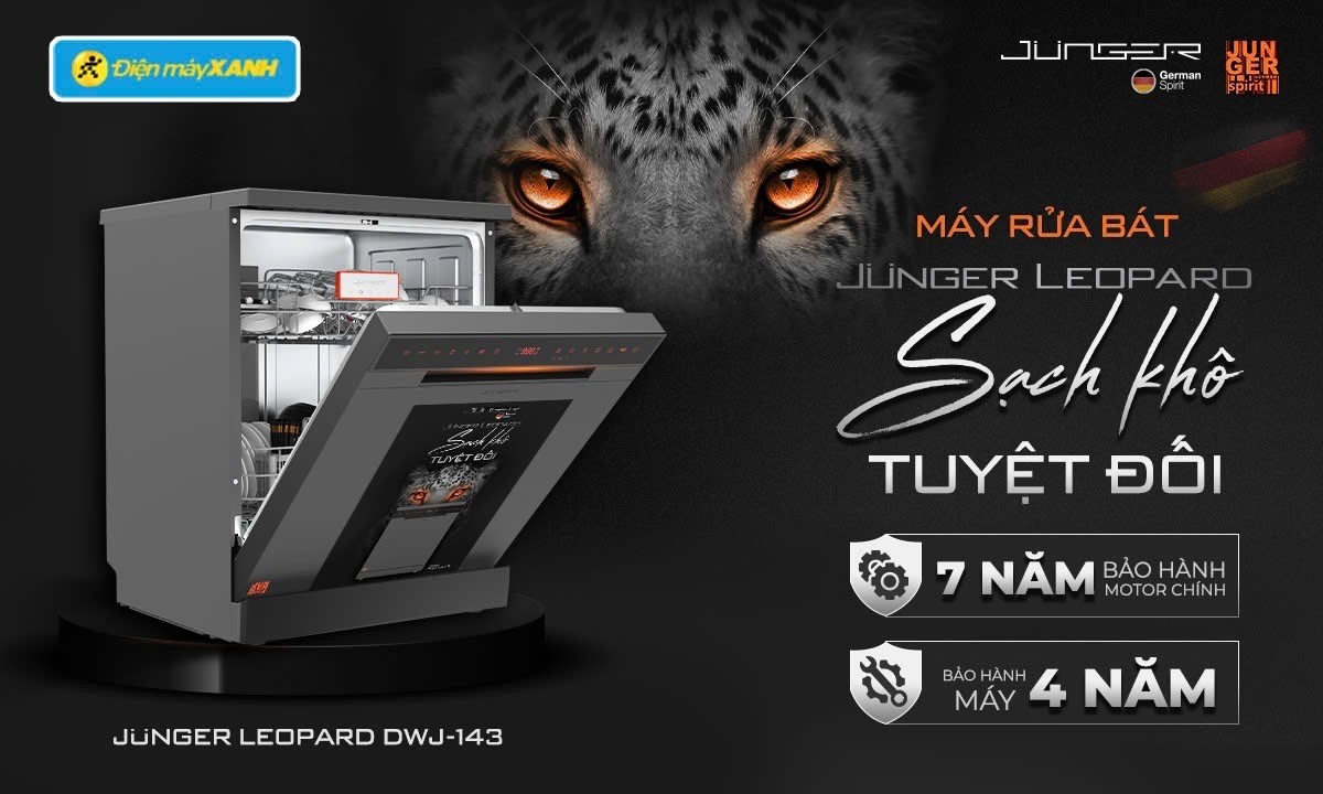 Máy rửa chén độc lập Junger Leopard DWJ-143