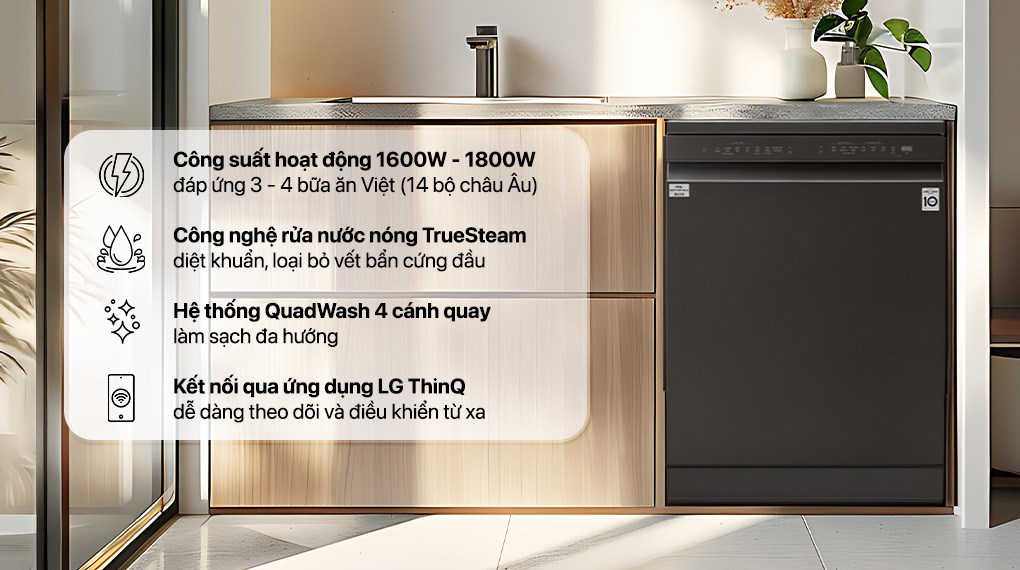 Máy rửa chén độc lập LG LDT14BLA4
