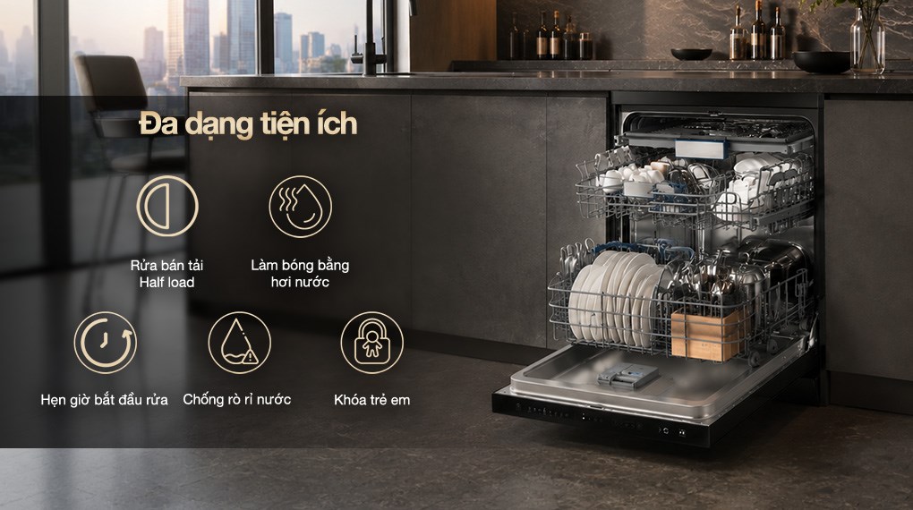 Máy rửa chén độc lập Hitachi HDF-F158CVGB