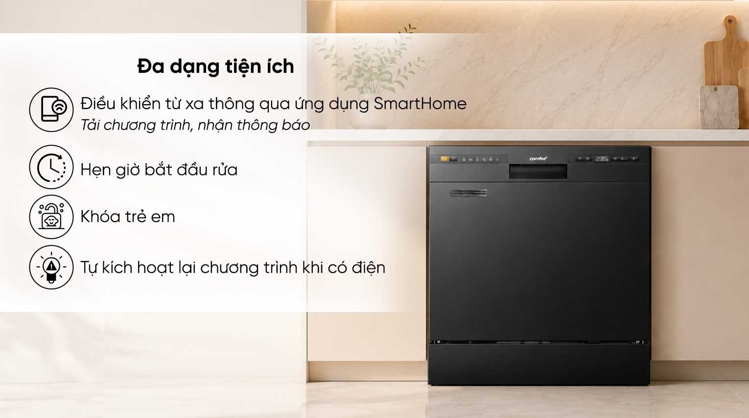 Máy rửa chén độc lập Comfee CDW-8F60RB