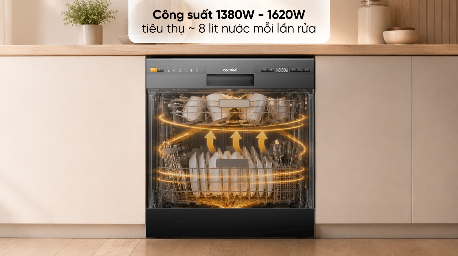Máy rửa chén độc lập Comfee CDW-8F60RB