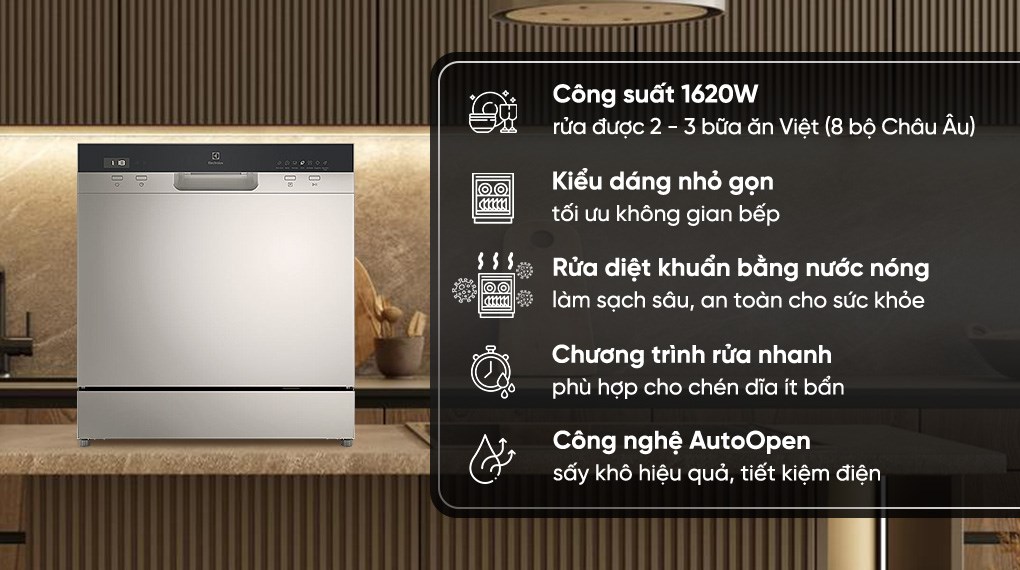 Máy rửa chén mini Electrolux EFC3862MS