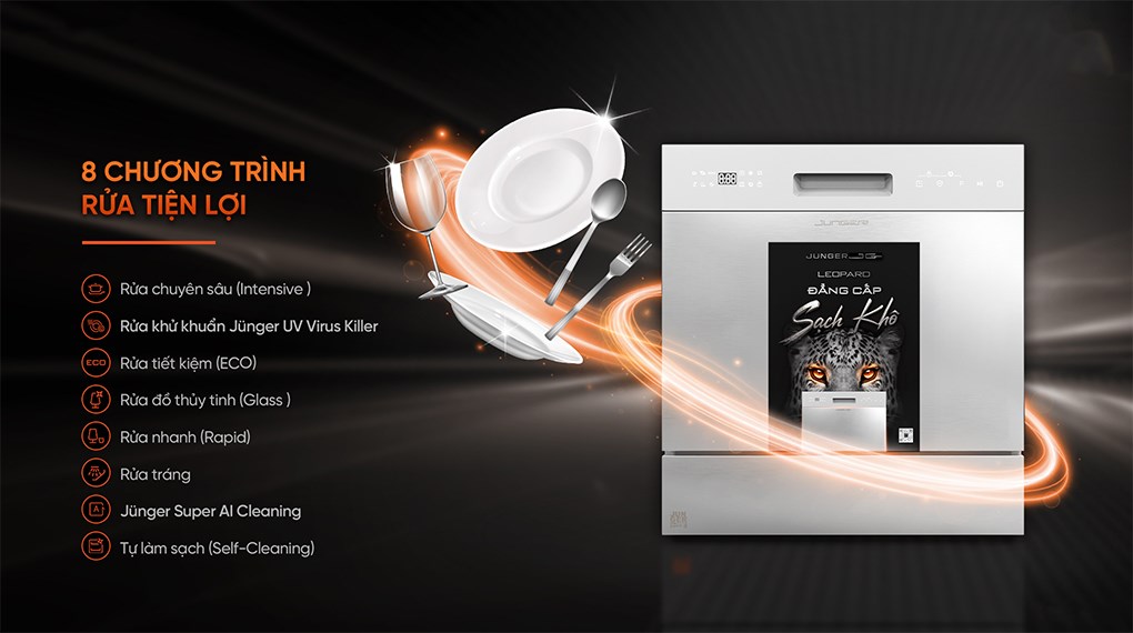 Máy rửa chén độc lập Junger Leopard DWJ-100