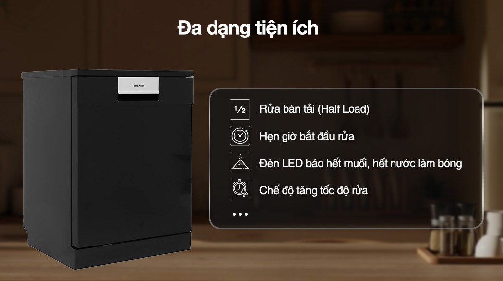 Máy rửa chén độc lập Toshiba DW-15F8(B)-VN