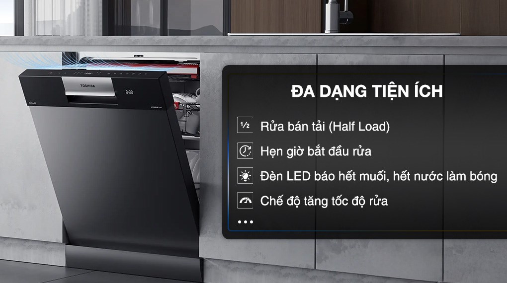 Máy rửa chén độc lập Toshiba DW-15F7(G)-VN