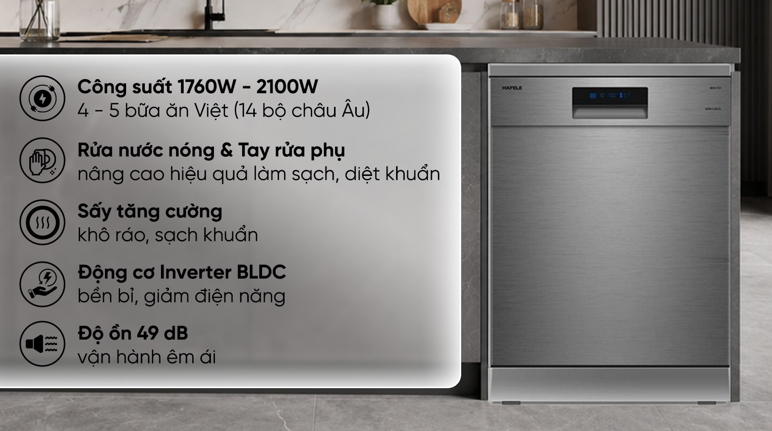 Máy rửa chén độc lập Hafele HDW-F602TS (535.29.551)