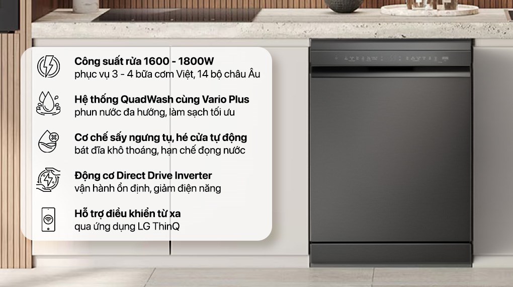 Máy rửa chén độc lập LG LDN14BLA5