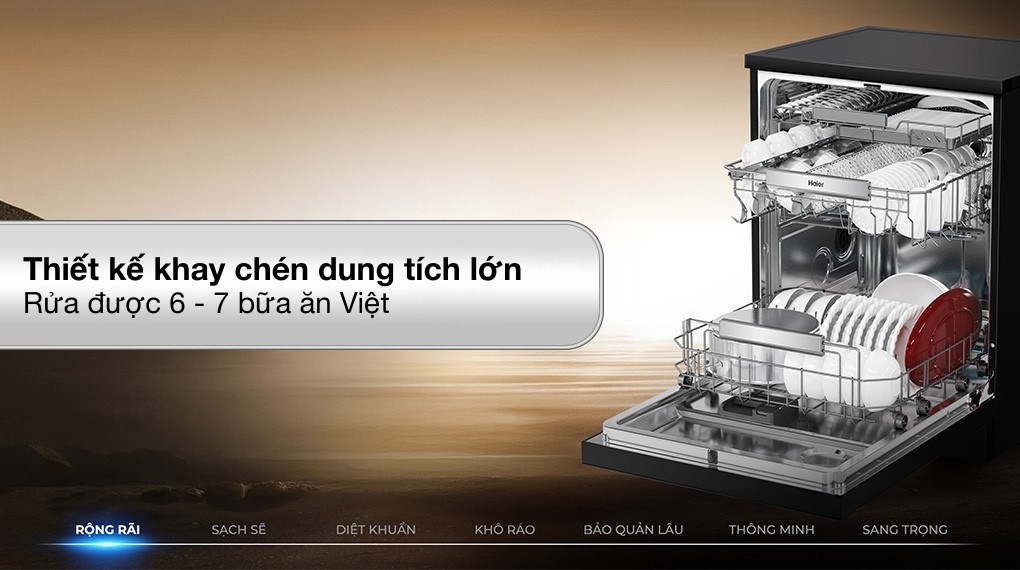 Máy rửa chén độc lập Haier HDWA18-686BK5VN