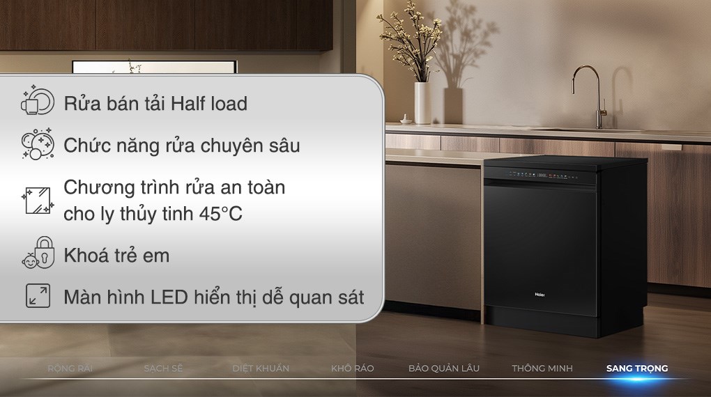 Máy rửa chén độc lập Haier HDWA18-686BK5VN
