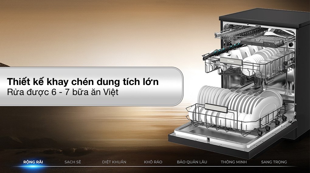 Máy rửa chén độc lập Haier HDWA18-686BK3VN