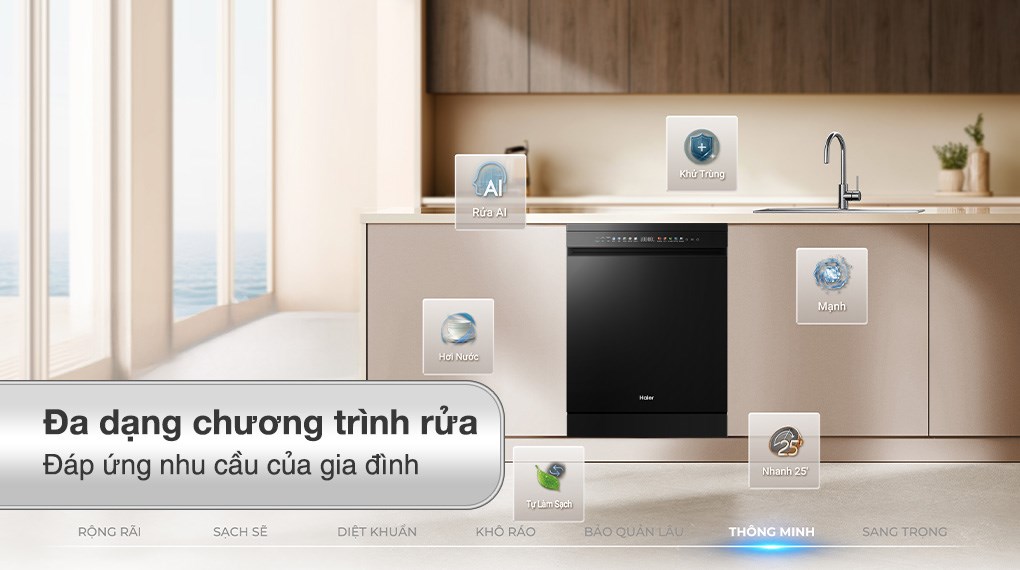 Máy rửa chén độc lập Haier HDWA18-686BK3VN
