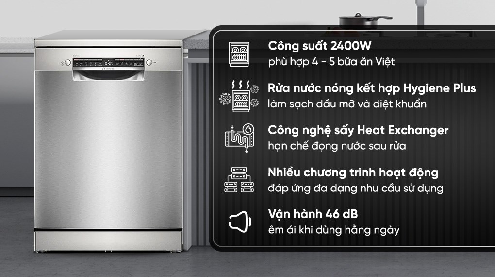 Máy rửa chén độc lập Bosch SMS4EVI04E