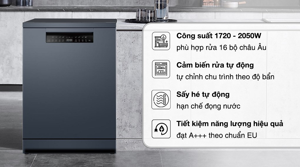 Máy rửa chén độc lập Haier HDWE16-66BK6VN