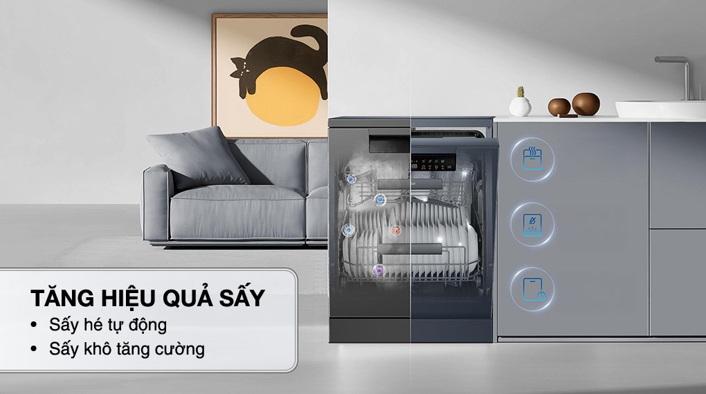 Máy rửa chén độc lập Haier HDWE16-66BK6VN