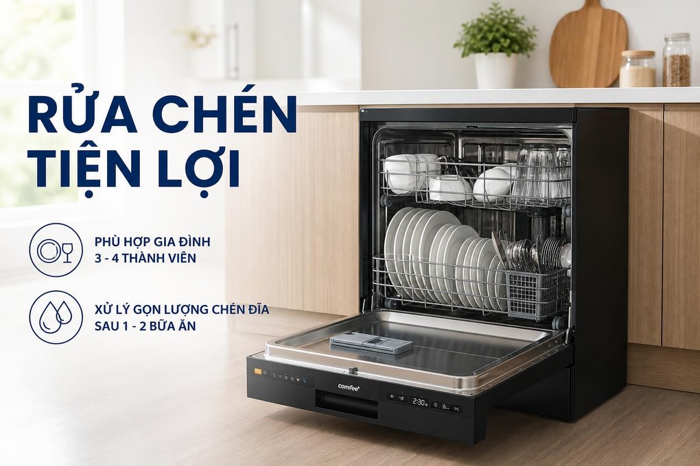 Máy rửa chén độc lập Comfee CDW-10F60TB - 13
