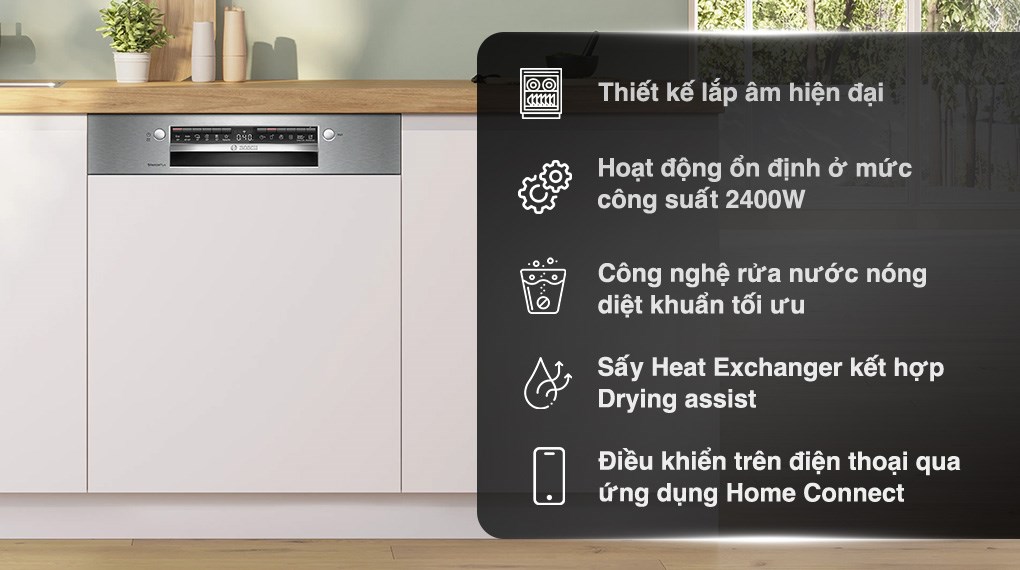 Máy rửa chén âm tủ Bosch SMI4EVS08E
