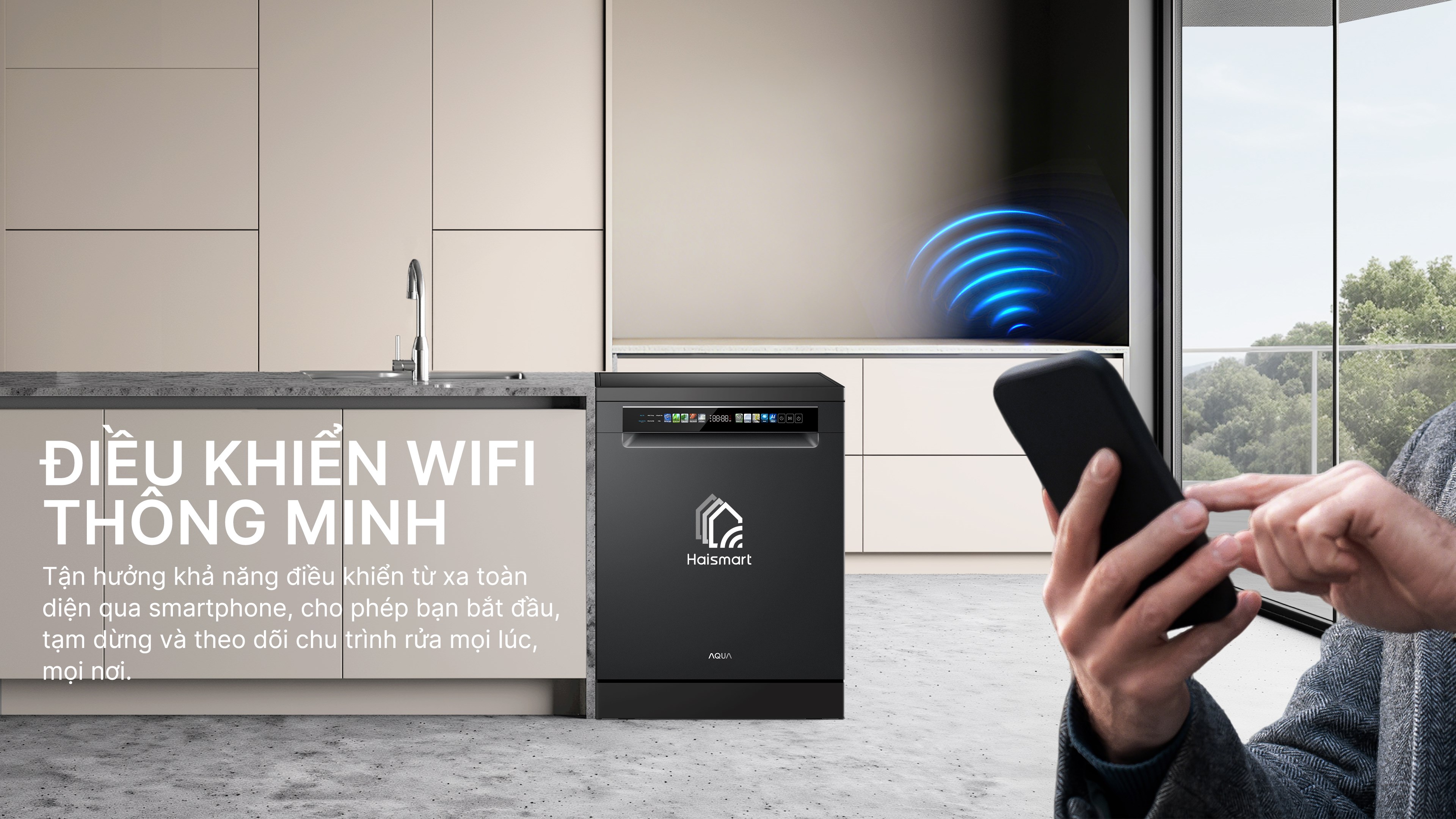 Máy rửa chén độc lập Aqua ADWA15-686BK2VN