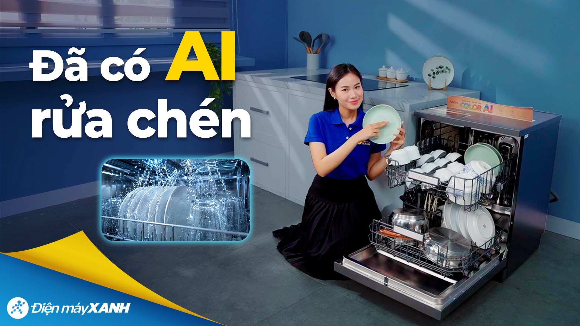 Máy rửa chén độc lập Aqua ADWA15-686BK3VN