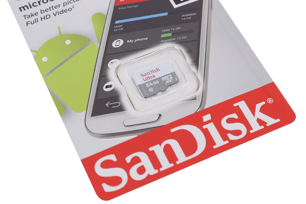 Thẻ nhớ Sandisk MicroSD 64GB class 10_U1 Màu Đen
