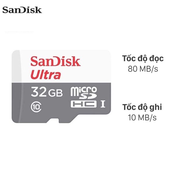 Thẻ Nhớ Sandisk Microsd 32Gb Class 10