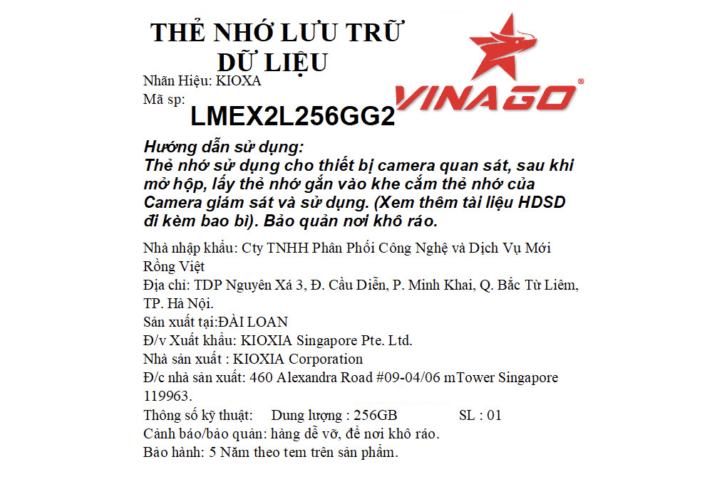 Thẻ nhớ chuyên Camera Kioxia MicroSD 256GB class 10_U3 Màu Xanh