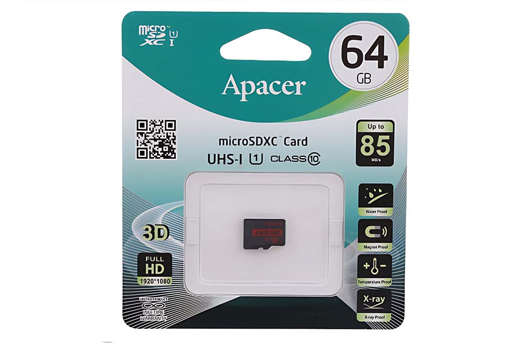 Thẻ nhớ Apacer MicroSD 64GB class 10_U1 Màu Đen